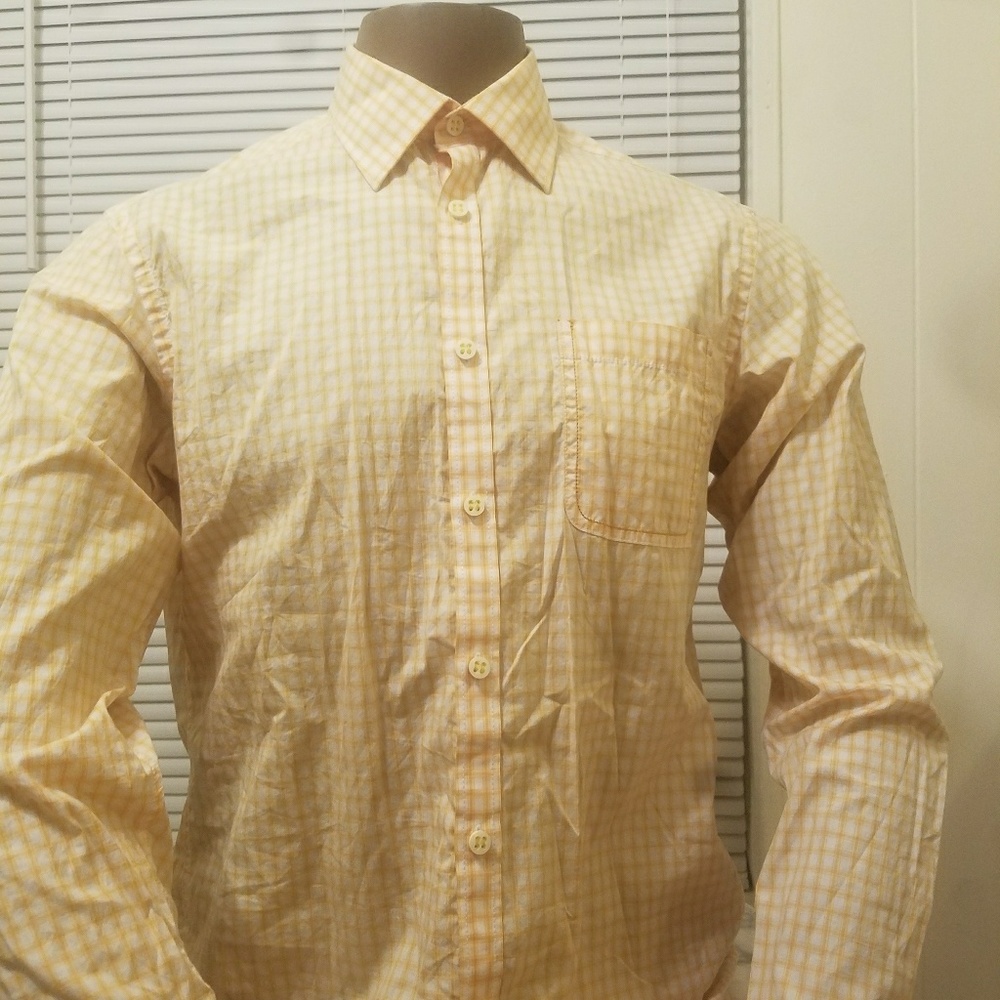 EGARA Poplin Check Orange with White Long Sleeve
